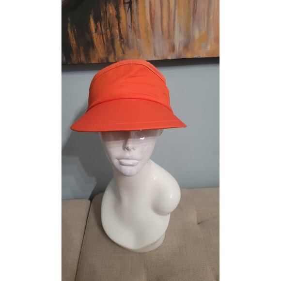 Vintage Chapeaux Inc. Orange Visor Made in USA One Size 80s 90s Style NWT... - Picture 1 of 6